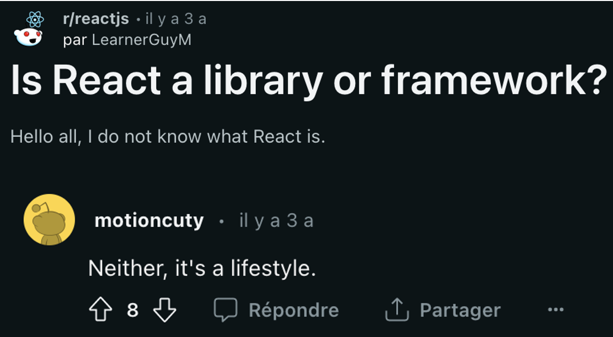 React est-il une librairie ou un framework ?