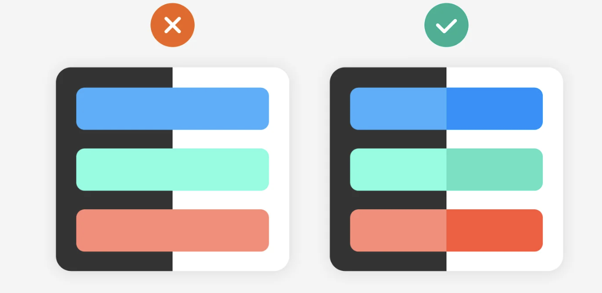 Comparaison des couleurs sur materialUI