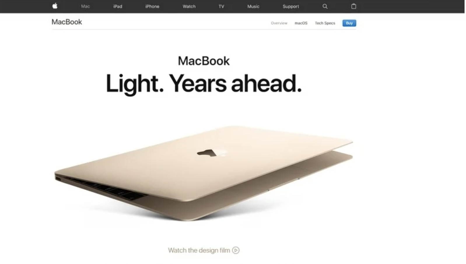 Apple website : an illustration of a low context design